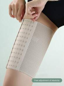 1 Pair Thigh Shaping Elastic Bands With Buttons, Leg Compression Shapewear Elastic Bands To Prevent Chafing - Apricot - View 2