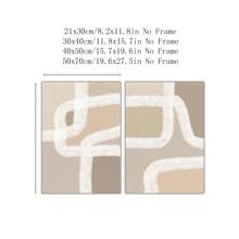 2 套中性版画，米色抽象墙面艺术，极简主义家居装饰，客厅抽象几何中性色块条纹版画，无框，帆布，海报礼物生日毕业 - 米色 - 查看 7
