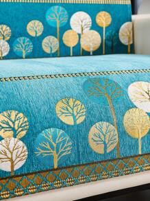 1pc Chenille Jacquard Sofa Cover, 100% Polyester, Pet Friendly & Machine Washable, Fits 1-4 Seater Sofa And Sectional Sofa, Modern Simple Sofa Decor, Pet Protection, Suitable For All Seasons - Green - View 8