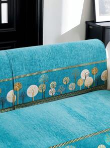 1pc Chenille Jacquard Sofa Cover, 100% Polyester, Pet Friendly & Machine Washable, Fits 1-4 Seater Sofa And Sectional Sofa, Modern Simple Sofa Decor, Pet Protection, Suitable For All Seasons - Green - View 7