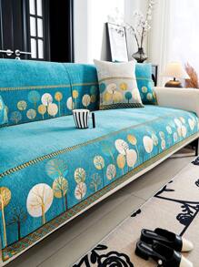 1pc Chenille Jacquard Sofa Cover, 100% Polyester, Pet Friendly & Machine Washable, Fits 1-4 Seater Sofa And Sectional Sofa, Modern Simple Sofa Decor, Pet Protection, Suitable For All Seasons - Green - View 3