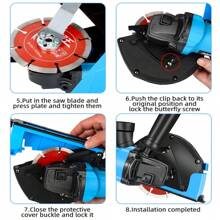 Hormy 100-125mm Angle Grinder Slotting Dust Cover, 4-5 Inch Cutting Machine Stone Dust Collecting Cover With Screw Fixing, Connectable Vacuum Cleaner Anti-Dust Cover - Black - View 9