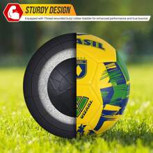 Vizari National Team Soccer Ball – Size 3, 4, 5 For Youth & Adults | Durable Faux Leather & Rubber | Country Designs: USA, Mexico, Brazil, Argentina, Germany, Portugal, England, Japan, Australia - 巴西 - 查看 4