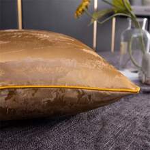 1入奢華北歐海景枕套(不含枕芯)提花織物製造工藝，手感柔軟，舒適獨特觸感，紗線染色，可用於沙發，臥室，椅子等多種用途。 - 黃色 - 查看 5