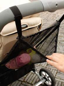 1pc Kids Stroller Net Bag, Baby Carriage Storage Hanging Basket
