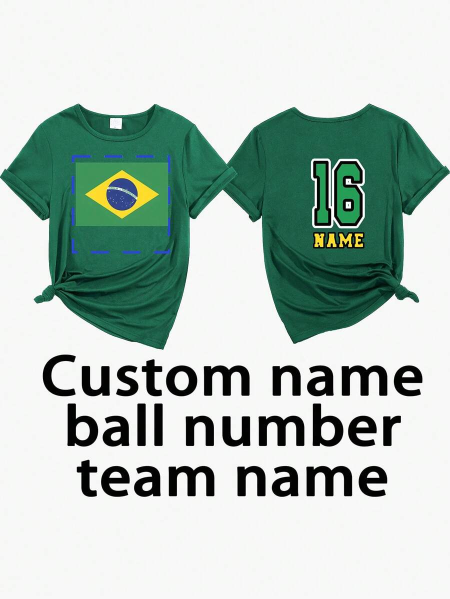Camiseta gráfica personalizada para el equipo, para fútbol/baloncesto/fútbol americano/béisbol, diseña tu equipo/partido favorito, personalizada para Navidad, personaliza la camiseta de mujer