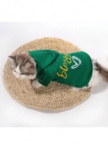 1 Thú Cưng Họa Tiết Chữ Áo Len Có Mũ Thời Trang Thường Ngày Cho Chó Mèo Nhỏ Và Vừa, Mùa Thu Đông - màu đen - Xem 5