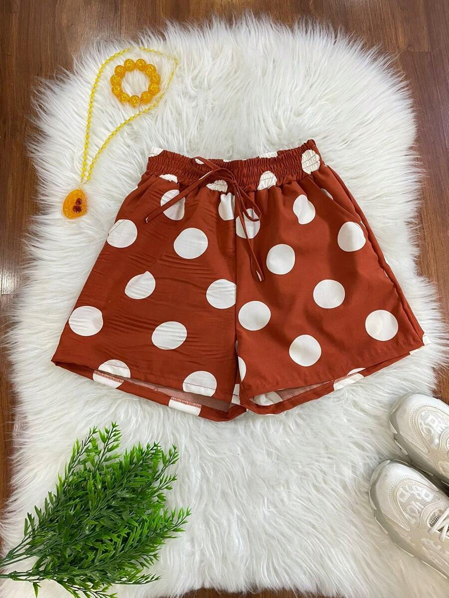 RAW ROUPAS New Shorts With Pocket And Polka Dot Print Elastane Cold Mowing Material