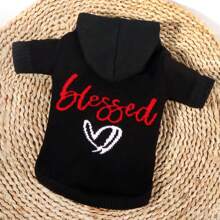 1 Thú Cưng Họa Tiết Chữ Áo Len Có Mũ Thời Trang Thường Ngày Cho Chó Mèo Nhỏ Và Vừa, Mùa Thu Đông - màu đen - Xem 13