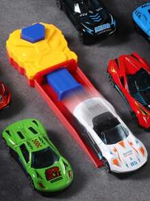 Coche de carreras a escala Mini de metal con lanzador de pista, juego de carreras, juguete antiestrés, coche de juguete