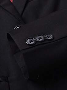 8 Piece Boys Tuxedo Set, Includes Tailcoat, Formal Suit, Pageboy Outfit, Wedding Suit Jacket, Vest, Pants And Tie, Black, Size 8 - Black - View 9