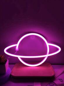 1 个 LED 星球形霓虹灯带挂钩，USB 和电池供电土星形设计霓虹灯，适用于桌子、卧室、墙壁、派对、学生宿舍、游戏室、婚礼装饰、送给朋友的生日礼物 - 彩色 - 查看 14
