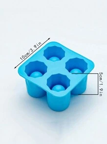 1個黑色四孔冰球模具，圓柱形冰塊盤 - 黑色 - 查看 8