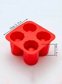 1個黑色四孔冰球模具，圓柱形冰塊盤 - 黑色 - 查看 7