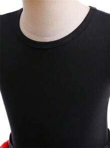 Young Girl Summer Polka Dot Print Short Sleeve Princess Dress - Red - View 5