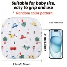 8pcs Baby Washcloths Soft Face Towels, Infant Bath Towel Feeding Saliva Towel Burp Cloth Bib Handkerchief Baby Shower Gift-Random Pattern(Random Color) - Random Color - View 2