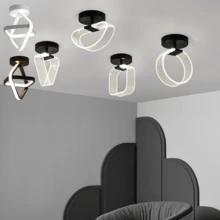 220V 小型 LED 吸顶灯，圆形/方形黑色/金色/白色现代 LED 吸顶灯具，适用于走廊、卧室、厨房、客厅、书房，3000K/4000K/6500K - 吸頂燈1 - 查看 1