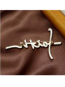 1pc Rhinestone "Faith" Letter Brooch, Suitable For Daily Outfit