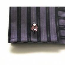 Big Purple Diamond Cut Crystal Cufflinks Silver Tone Post With Bullet Backing Cuff Links Comes With Gift Box - 彩色 - 查看 5