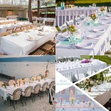 Elegant White Satin Tablecloth: Perfect For Wedding Receptions, Parties And Home Decoration - Rectangular, Woven, Soft And Shiny - Multicolor - View 6