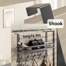 Hook Storage Rack - Door Back Hook Towel Rack, Coat Hanger For Door, Fits 1.33-1.77 Inch Door Thickness, Easy To Install