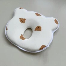 1 Peça Travesseiro Modelador de Bebê com Formato de Urso de Pelúcia Cartoon, Respirável e Preventivo contra a Síndrome da Cabeça Achatada, Amor no Dia dos Namorados - urso - Visão 3