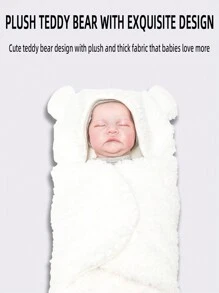 rooya baby 1pc Baby White Adjustable Swaddle Blanket, Anti-Startle Newborn Sleep Sack, Suitable For Everyday Use In Autumn/ - White - View 7