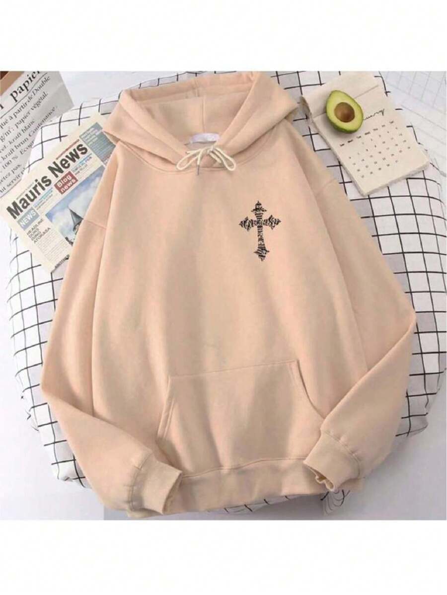 Men Hoodies - 米色 - 查看 1