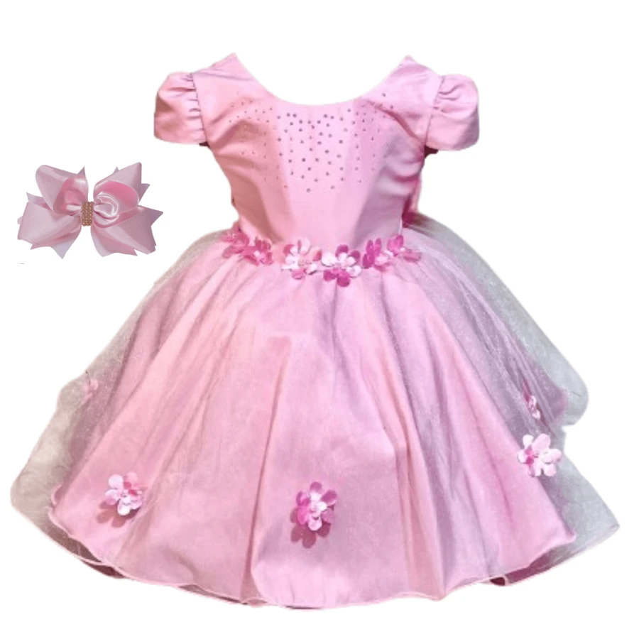 Young Girls Dresses - Màu Hồng baby - Xem 1