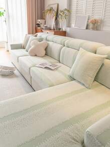 1pc Elastic Sofa Cover Suitable For All Seasons, Fully Covered, Water-Resistant Sofa Cushion Cover, Machine Washable, Non-Fading, Non-Shedding, Suitable For Bedroom, Office, Living Room L-Shaped Sofa And 1/2/3/4 Seater, Home Decoration, Pet-Friendly Protection Cover - Green - View 6