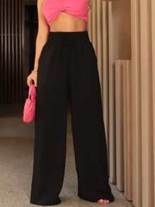 Women Pants - 黑色 - 查看 1