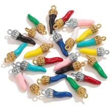 4pcs 304 Stainless Steel Enamel Oil Dripping Chili Pepper Pendant Charms Daily Wear Women's Gift Bracelet Earrings DIY Jewelry Accessories Necklace Pendant Bracelet Earrings - Pendants - View 6