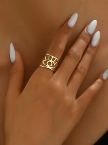 1pc Geometric Eye Hollow Out Personalized Ring Suitable For Daily Wear For Women