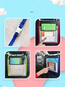 1pc Car Back Seat Tablet Holder, Compatible With Smartphones & Tablets, Rear View Mirror Mounted, Universal Tablet Holder With Transparent Touchable Cover, Kids Tablet Holder/Organizer - Multicolor - View 5