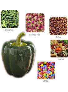 1pc Kitchen Canister With Lid For Yellow Chili Pepper Storage, Coffee Can, Ceramic Food Storage Container, For Coffee, Tea, Spices, Sugar, Nuts, Herbs - Multicolor - View 6