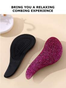 1 件装新款星空按摩梳，便携式防静电发梳，防缠结，按摩梳，适合家庭使用 - 彩色 - 查看 7