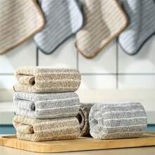 5/10pcs Hanging Kitchen Cleaning Towels, Microfiber Cleaning Cloths, Dish Rags, Washable & Durable Kitchen Dishcloths, Degreasing Rags, Super Absorbent Towels, Home Car Wash Cloths, Glass Wiping Cloths, Cleaning Supplies, Cleaning Tools, Kitchen Accessories