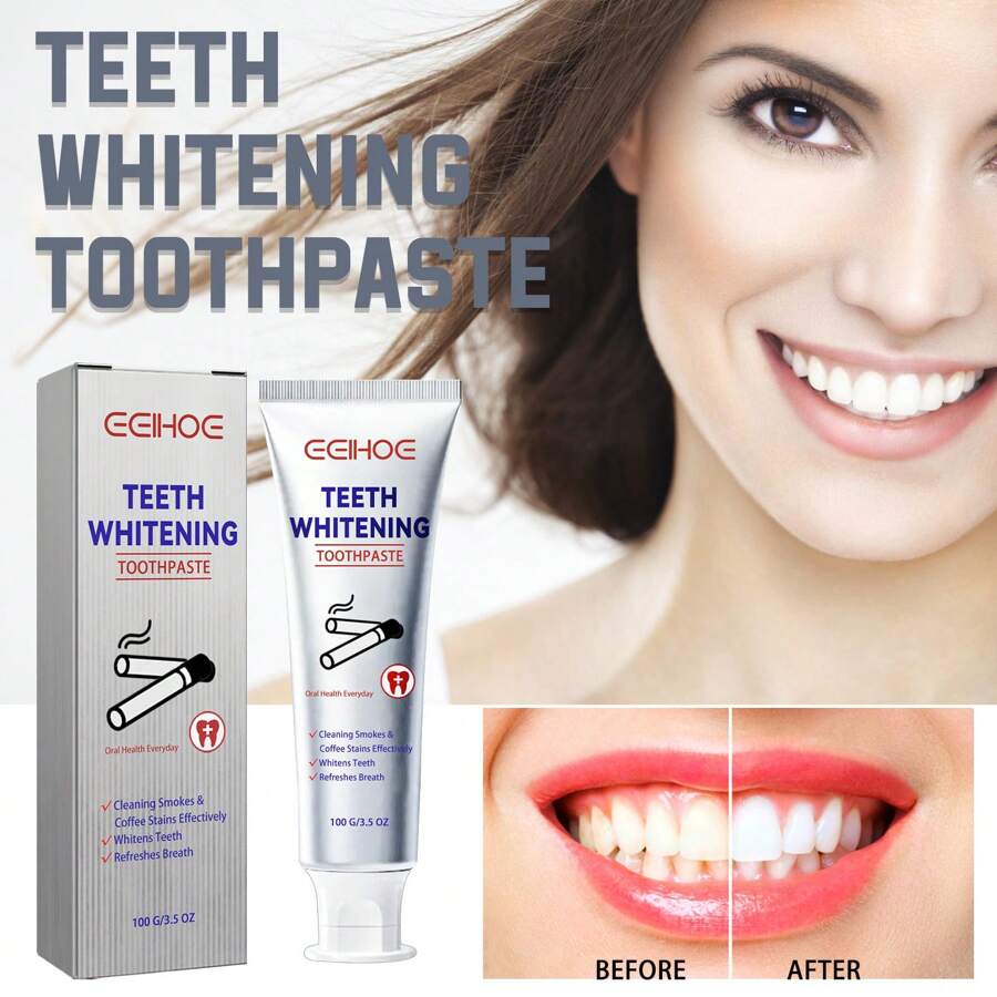Teeth Whitening Toothpaste, Remove Stains, Bad Breath, Cleans Teeth And