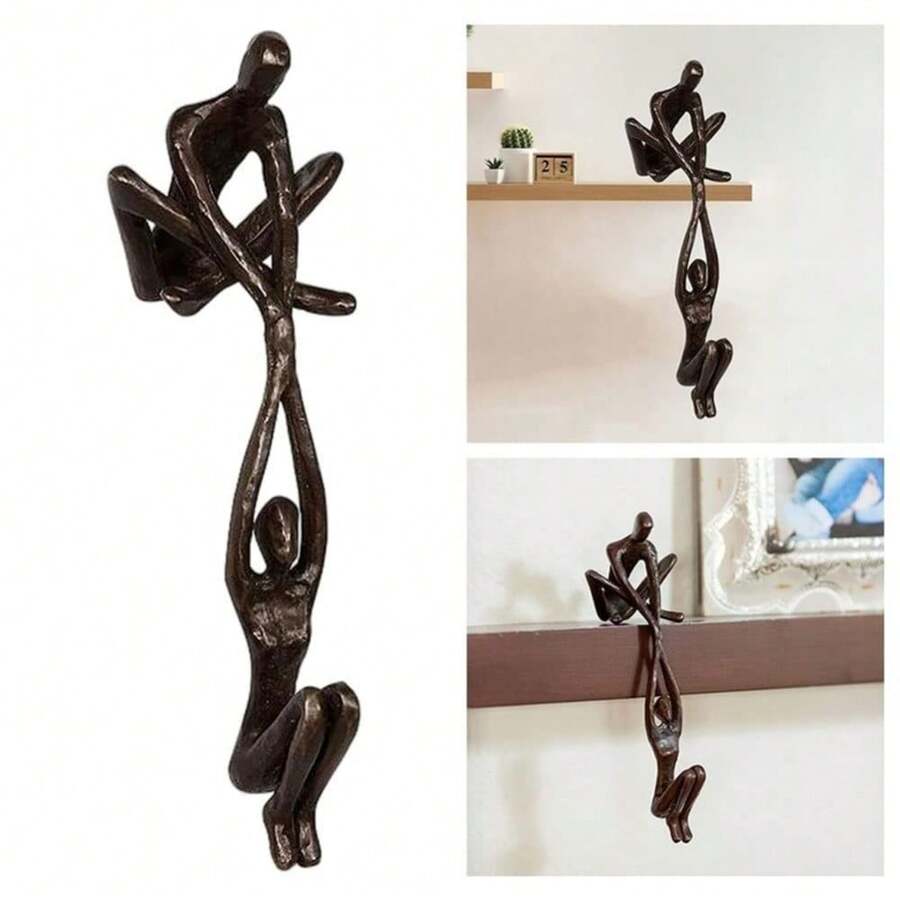 Swinging Dancing Couple Figurine, Modern Bookshelf Decorative Bronze Sculpture For Home Office, Centerpiece, Entry Way, Bookshelf, Living Room - 如圖所示 - 查看 1