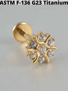 1 Stück Kubischer Zirkonia Sonne G23 Titan Knorpel Ohrringe Stecker 16G Innengewinde Stern Helix Cz Kubisch Zirkonia Blumen Ohr Tragus Piercing Schmuck Valentinstag