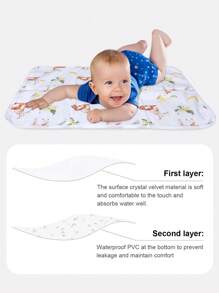 1 pezzo Tappetino fasciatoio per bambini impermeabile, traspirante e lavabile, con opzioni di dimensioni multiple, tappetino per neonati e bambini reversibile, adatto per tutte le stagioni, morbido e confortevole, mantiene asciutto