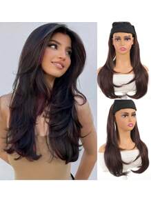 22 Inches U-Shaped Hair Extension Synthetic Hair Long Straight Clip In Hair Extensions Wig Pieces For Women - Multicolor - View 10