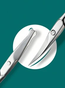 1 pieza Juego de tijeras de belleza profesionales de acero inoxidable con pinzas y tijeras pequeñas para cejas, pestañas y entusiastas de la belleza, que incluye un recortador de vello nasal con punta redondeada. Unisex, impermeable, que incluye tijeras de acero inoxidable para cejas, recortador de vello nasal con punta redondeada, tijeras para barba y belleza, tijeras de maquillaje con punta para pegatinas de cejas, recortador de vello nasal de acero inoxidable y tijeras para recortar cejas, pestañas y barbas.