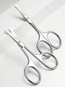 1 pieza Juego de tijeras de belleza profesionales de acero inoxidable con pinzas y tijeras pequeñas para cejas, pestañas y entusiastas de la belleza, que incluye un recortador de vello nasal con punta redondeada. Unisex, impermeable, que incluye tijeras de acero inoxidable para cejas, recortador de vello nasal con punta redondeada, tijeras para barba y belleza, tijeras de maquillaje con punta para pegatinas de cejas, recortador de vello nasal de acero inoxidable y tijeras para recortar cejas, pestañas y barbas.