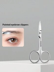 1 pieza Juego de tijeras de belleza profesionales de acero inoxidable con pinzas y tijeras pequeñas para cejas, pestañas y entusiastas de la belleza, que incluye un recortador de vello nasal con punta redondeada. Unisex, impermeable, que incluye tijeras de acero inoxidable para cejas, recortador de vello nasal con punta redondeada, tijeras para barba y belleza, tijeras de maquillaje con punta para pegatinas de cejas, recortador de vello nasal de acero inoxidable y tijeras para recortar cejas, pestañas y barbas.