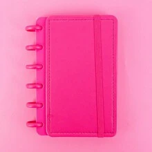 Caderno Inteligente De Disco Pequeno Folha Pautada Fofa A6 Refil Anotações Planejamento Colors - Rosa Escuro - Visão 2