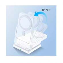 Carregador Indução Dock e Power Bank Magnético 10000 Mah Turbo 4 em 1 Para iphone 12 13 14 15 e Apple Watch e AirPods  AGOLD BTE-88 - Branco - Visão 3