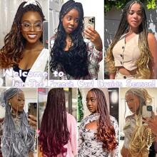 16 Strands/ Pack French Curl Crochet Braids 24 Inch 3 Packs Goddess Box Braids Crochet Hair For Women Pre Looped Crochet Box Braids With Curly Ends Synthetic French Curly Braiding Hair Extensions (3 Packs,1B/BUG) - Red Ombre - View 6