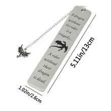 1入紋刻黑龍書籤，金屬書籤，閱讀標記，書迷收藏，學校用品，送給朋友和老師的禮物