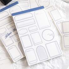 1本30張極簡邊框圖案材質紙裝飾記事本美學手帳DIY手帳膠帶藝術筆記本易撕紙付款學校文具用品 - 1本 - 查看 8